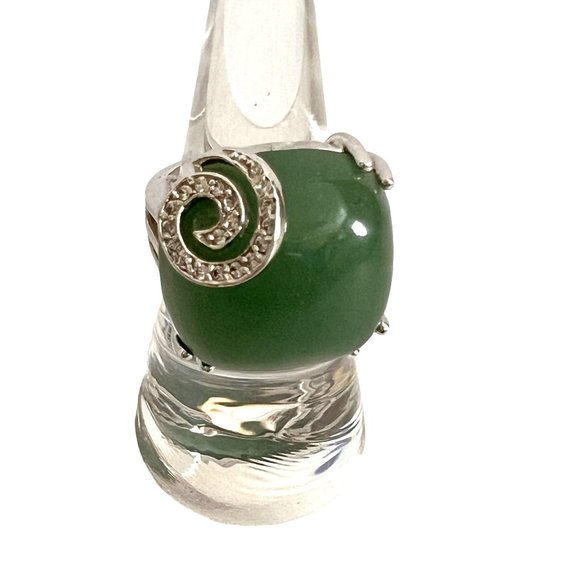 Park Lane Margarita Cocktail Statement Silver Aventurine Ring Green - Picture 12 of 13